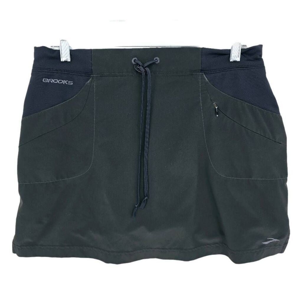Brooks Running Mini Skort Skirt Shorts Black L